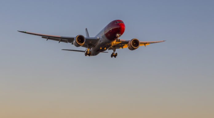 Norwegian 787 sunset