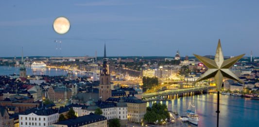 Sweden Summer night at Riddarholmen