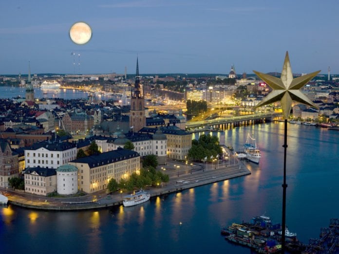 Sweden Summer night at Riddarholmen