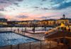Allas Sea Pool at sunset