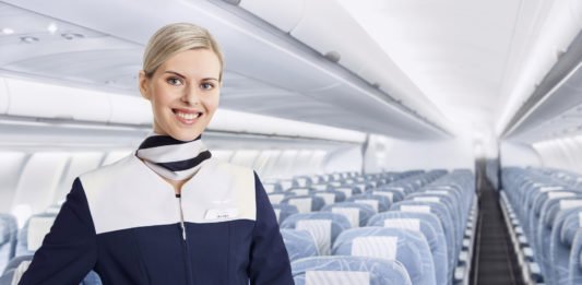 Finnair economy cabin attendant