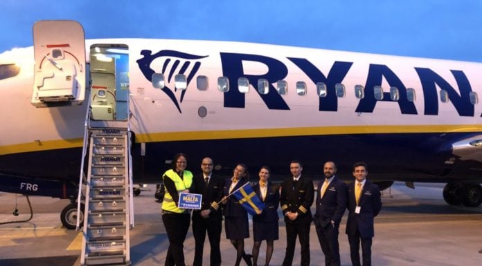 Rayanair First Summer Flight From Sweden To Malta Takes Off Rayanair First Summer Flight From Sweden To Malta Takes Off