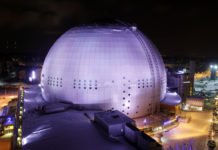 Ericsson Globe at night