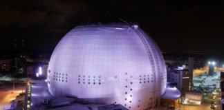Ericsson Globe at night