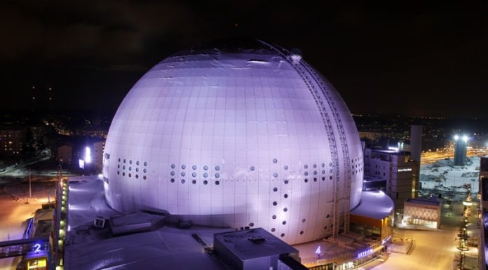 Ericsson Globe at night