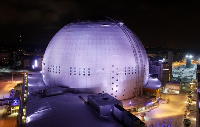 Ericsson Globe at night