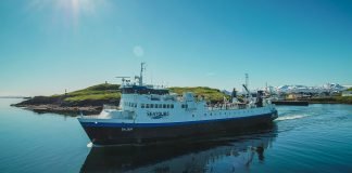Ferry Baldur crosses Breidafjördur Bay daily from Stykkisholmur on the Snæfellsnes peninsula to Brjanslaekur in the north.
