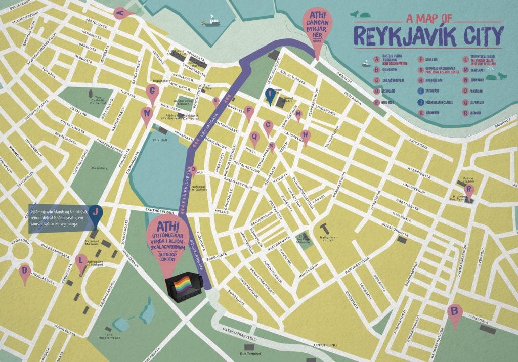Reykjavik Pride Parade 2018 Saturday 11 August at 2pm
