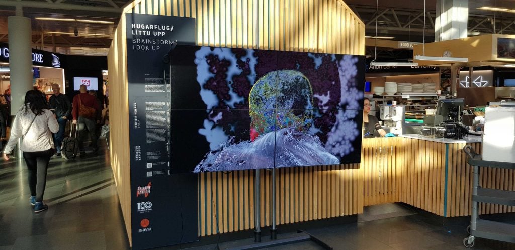 Light Installlation and Video Art at Keflavic International Airport